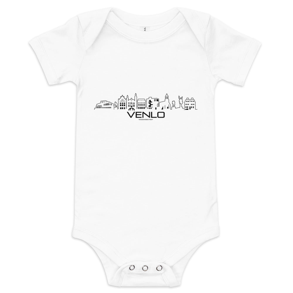 Baby Rompertje Venlo White 3-6m houten cadeau decoratie relatiegeschenk van WoodWideCities