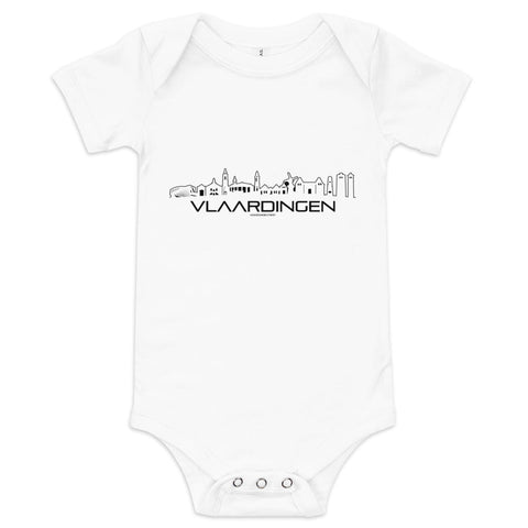 Baby Rompertje Vlaardingen White 3-6m houten cadeau decoratie relatiegeschenk van WoodWideCities