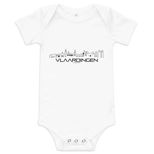 Baby Rompertje Vlaardingen White 3-6m houten cadeau decoratie relatiegeschenk van WoodWideCities