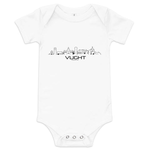 Baby Rompertje Vught Wit 3-6 m houten cadeau decoratie relatiegeschenk van WoodWideCities