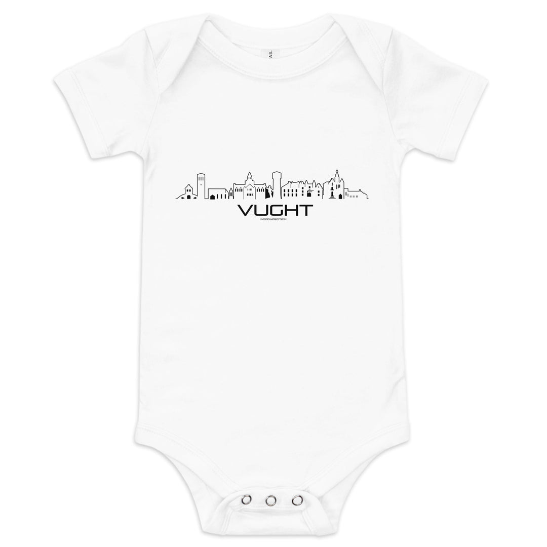 Baby Rompertje Vught Wit 3-6 m houten cadeau decoratie relatiegeschenk van WoodWideCities