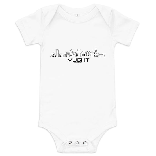 Baby Rompertje Vught Wit 3-6 m houten cadeau decoratie relatiegeschenk van WoodWideCities