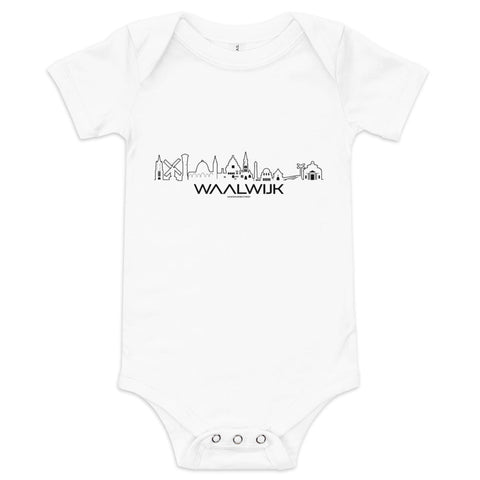 Baby Rompertje Waalwijk White 3-6m houten cadeau decoratie relatiegeschenk van WoodWideCities