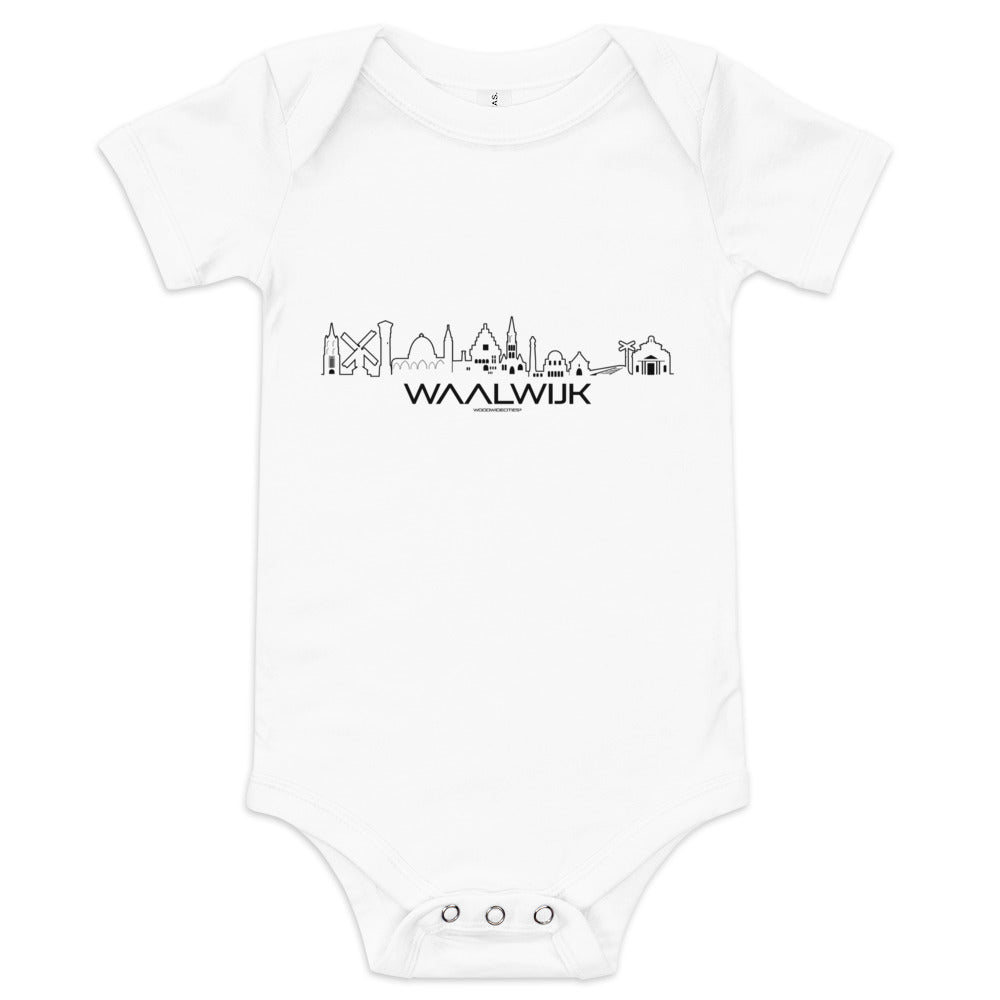 Baby Rompertje Waalwijk White 3-6m houten cadeau decoratie relatiegeschenk van WoodWideCities