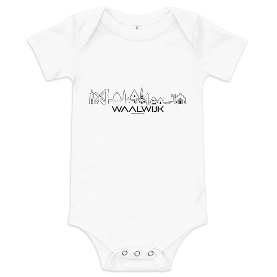 Baby Rompertje Waalwijk White 3-6m houten cadeau decoratie relatiegeschenk van WoodWideCities