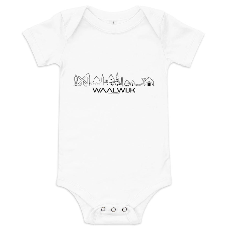 Baby Rompertje Waalwijk White 3-6m houten cadeau decoratie relatiegeschenk van WoodWideCities