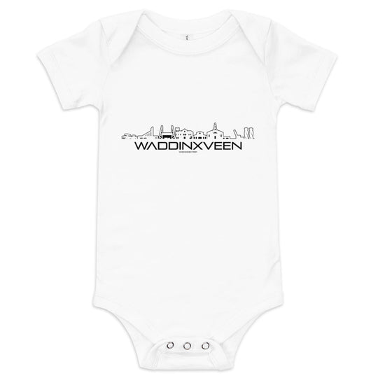 Baby Rompertje Waddinxveen White 3-6m houten cadeau decoratie relatiegeschenk van WoodWideCities