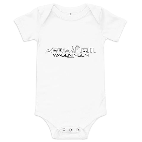 Baby Rompertje Wageningen White 3-6m houten cadeau decoratie relatiegeschenk van WoodWideCities