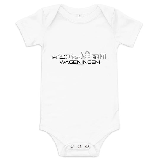 Baby Rompertje Wageningen White 3-6m houten cadeau decoratie relatiegeschenk van WoodWideCities