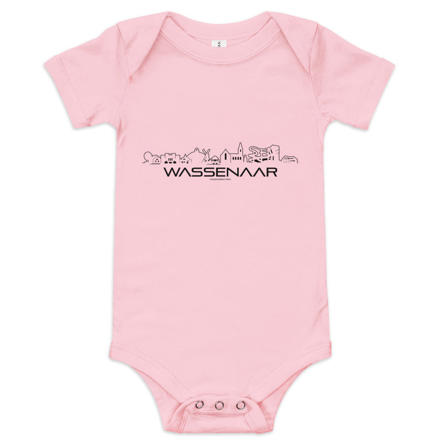 Baby Rompertje Wassenaar Pink 3-6m houten cadeau decoratie relatiegeschenk van WoodWideCities