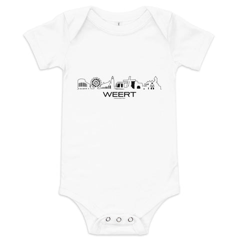 Baby Rompertje Weert White 3-6m houten cadeau decoratie relatiegeschenk van WoodWideCities