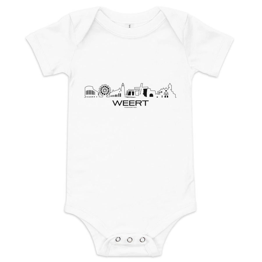 Baby Rompertje Weert White 3-6m houten cadeau decoratie relatiegeschenk van WoodWideCities