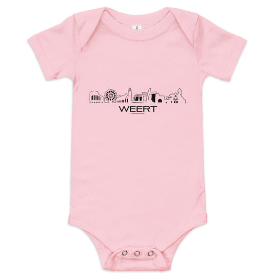 Baby Rompertje Weert Pink 3-6m houten cadeau decoratie relatiegeschenk van WoodWideCities