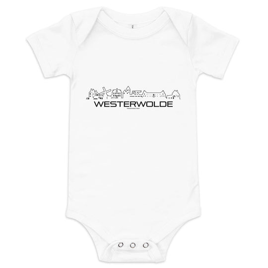 Baby Rompertje Westerwolde White 3-6m houten cadeau decoratie relatiegeschenk van WoodWideCities