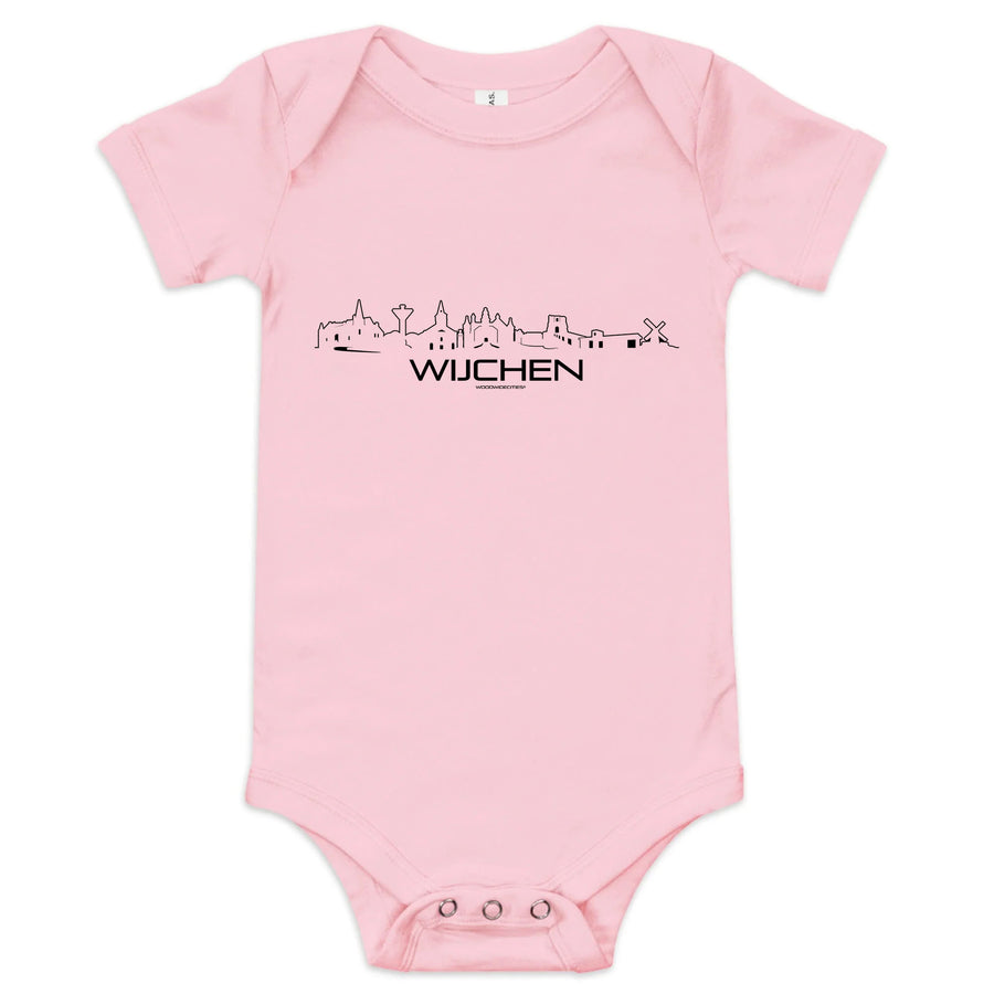 Baby Rompertje Wijchen uniek cadeau voor baby geboren in Wijchen geschenk van WoodWideCities