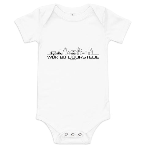 Baby Rompertje Wijk bij Duurstede White 3-6m houten cadeau decoratie relatiegeschenk van WoodWideCities