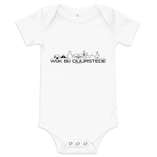 Baby Rompertje Wijk bij Duurstede White 3-6m houten cadeau decoratie relatiegeschenk van WoodWideCities