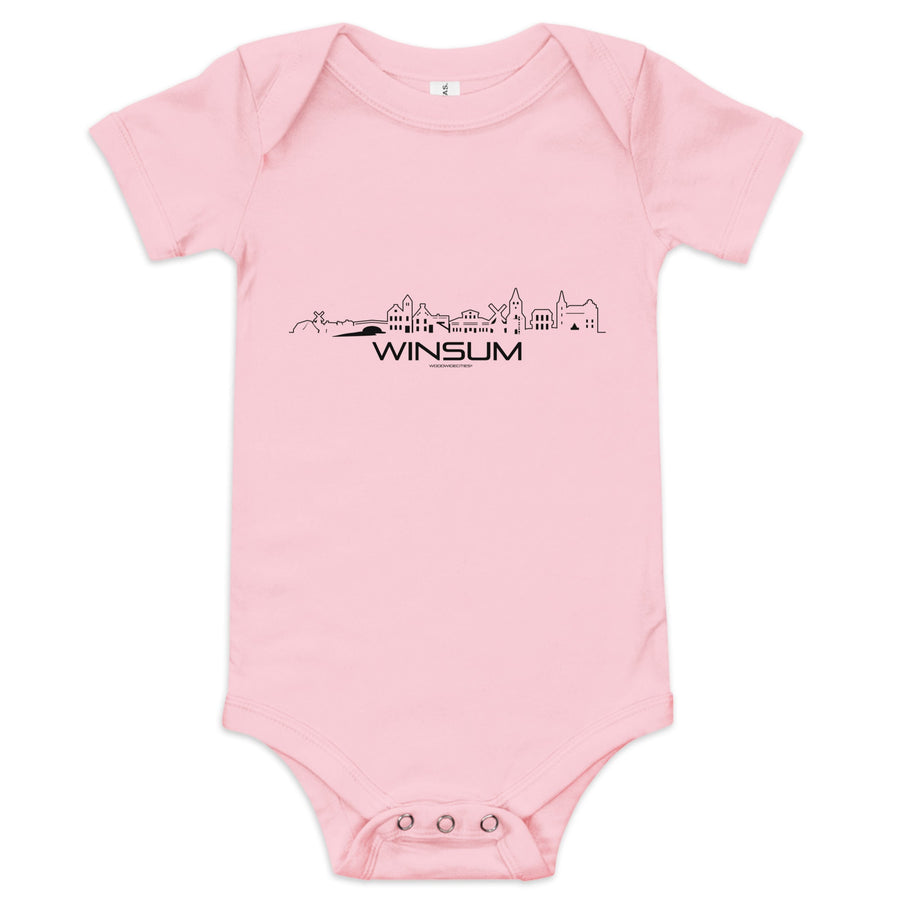 Baby Rompertje Winsum Roze 3-6 m houten cadeau decoratie relatiegeschenk van WoodWideCities