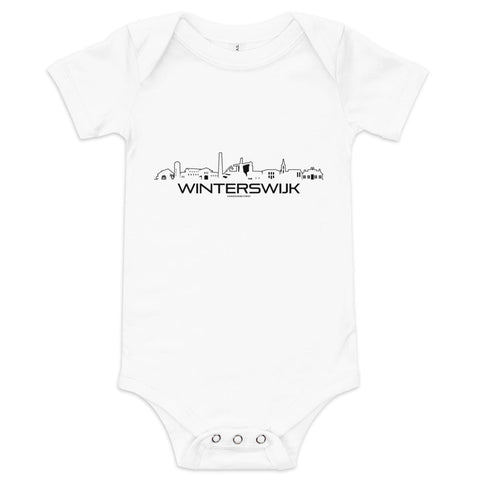 Baby Rompertje Winterswijk White 3-6m houten cadeau decoratie relatiegeschenk van WoodWideCities