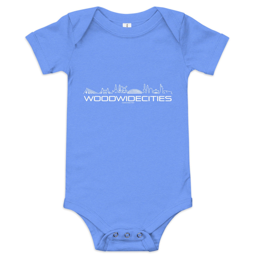 Baby Rompertje WoodWideCities Gemêleerd Colombiaans blauw 3-6 m houten cadeau decoratie relatiegeschenk van WoodWideCities