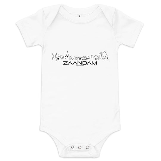 Baby Rompertje Zaandam White 3-6m houten cadeau decoratie relatiegeschenk van WoodWideCities
