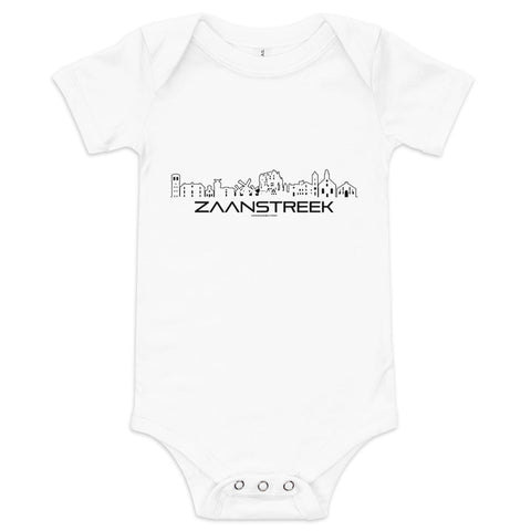 Baby Rompertje Zaanstreek White 3-6m houten cadeau decoratie relatiegeschenk van WoodWideCities