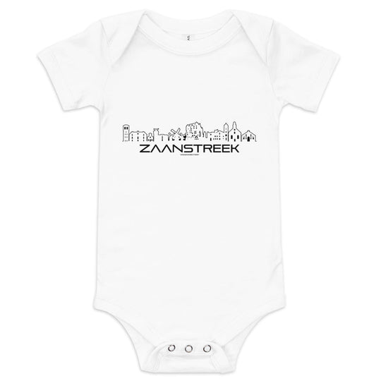 Baby Rompertje Zaanstreek White 3-6m houten cadeau decoratie relatiegeschenk van WoodWideCities