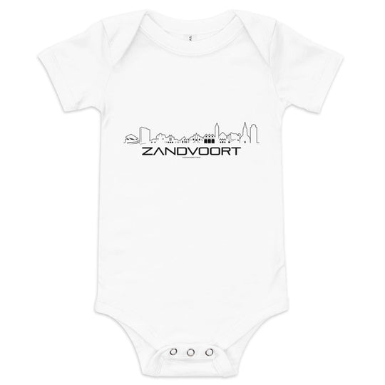 Baby Rompertje Zandvoort Wit 3-6 m houten cadeau decoratie relatiegeschenk van WoodWideCities