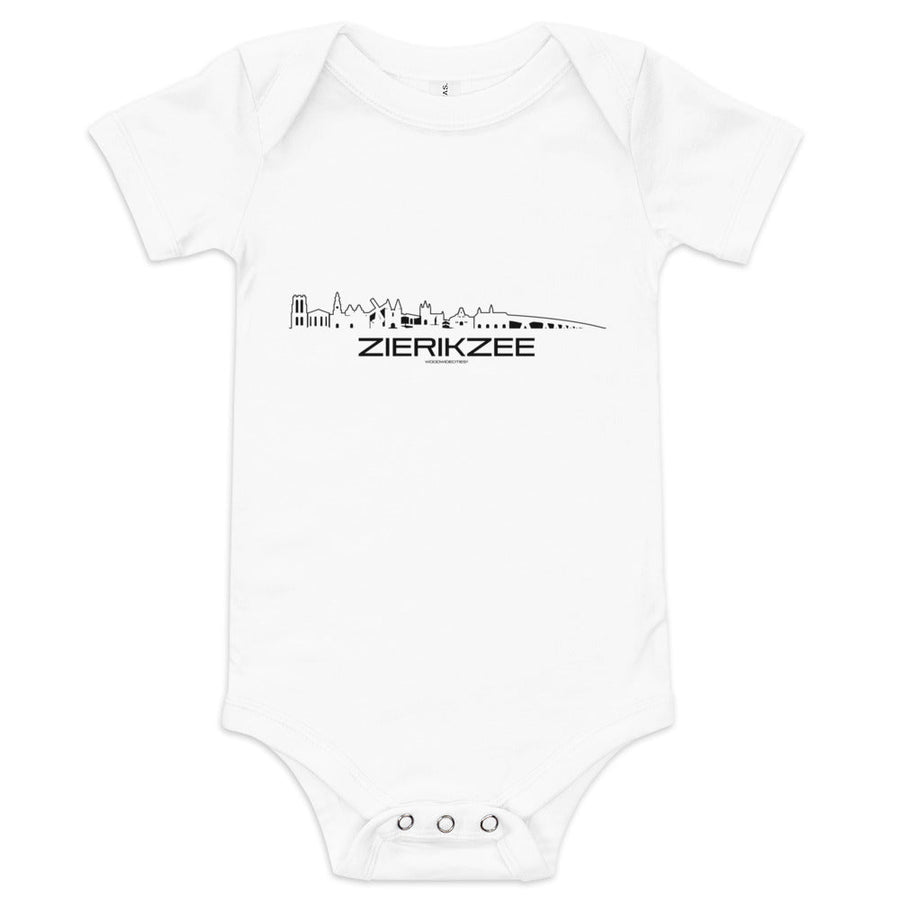 Baby Rompertje Zierikzee Wit 3-6 m houten cadeau decoratie relatiegeschenk van WoodWideCities