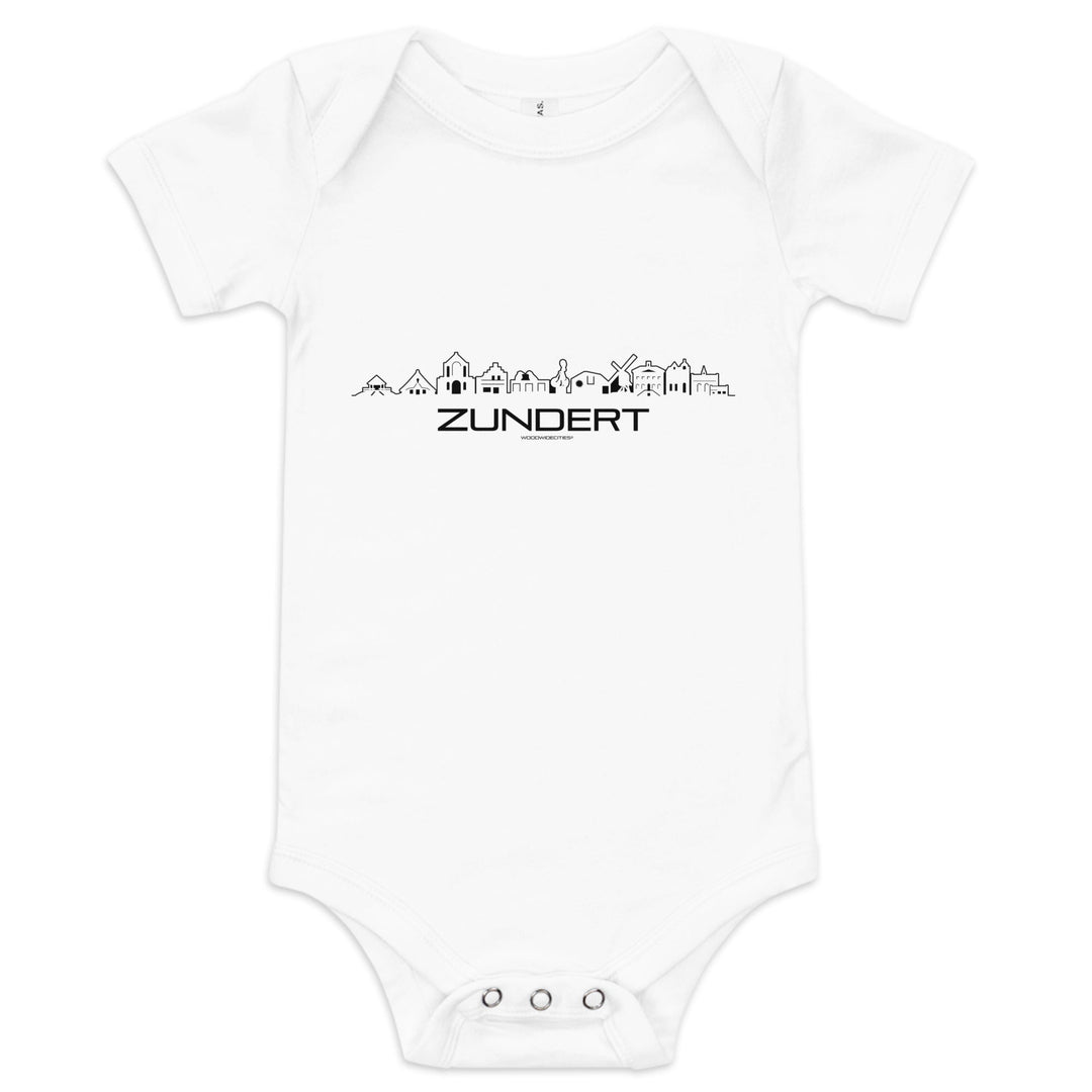 Baby Rompertje Zundert White 3-6m houten cadeau decoratie relatiegeschenk van WoodWideCities