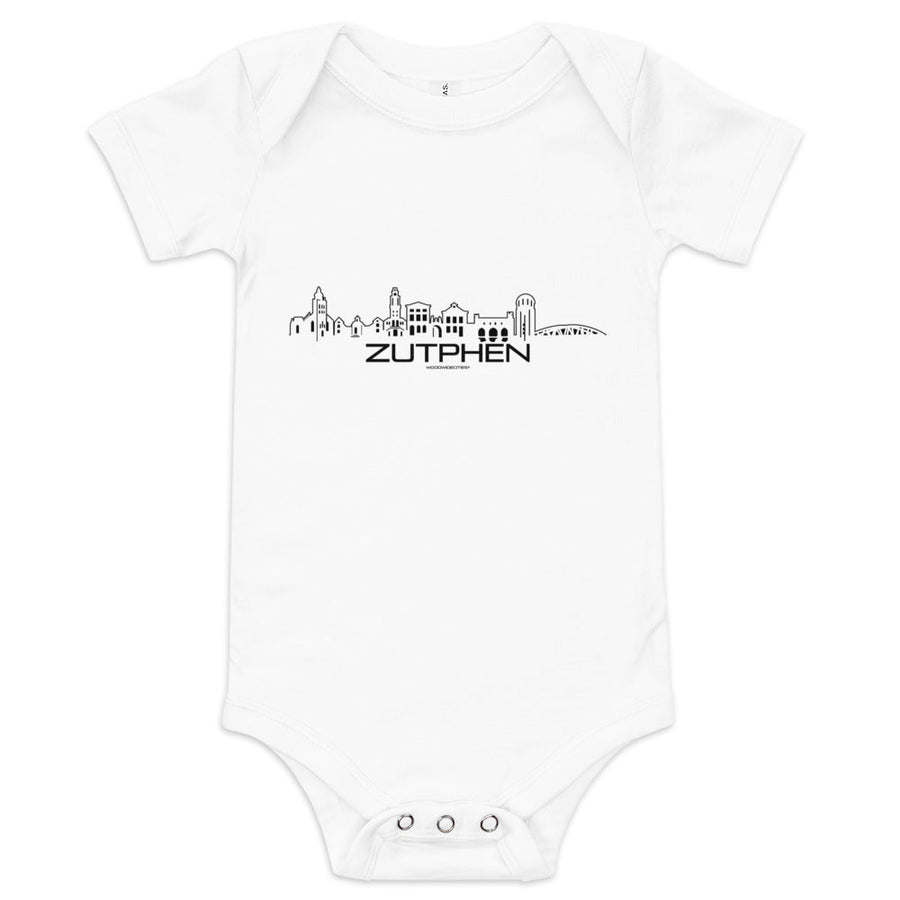 Baby Rompertje Zutphen White 3-6m houten cadeau decoratie relatiegeschenk van WoodWideCities