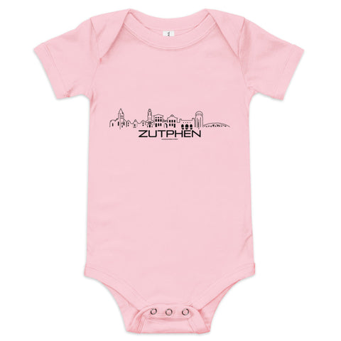 Baby Rompertje Zutphen Pink 3-6m houten cadeau decoratie relatiegeschenk van WoodWideCities