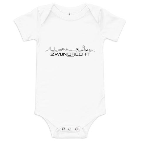 Baby Rompertje Zwijndrecht White 3-6m houten cadeau decoratie relatiegeschenk van WoodWideCities