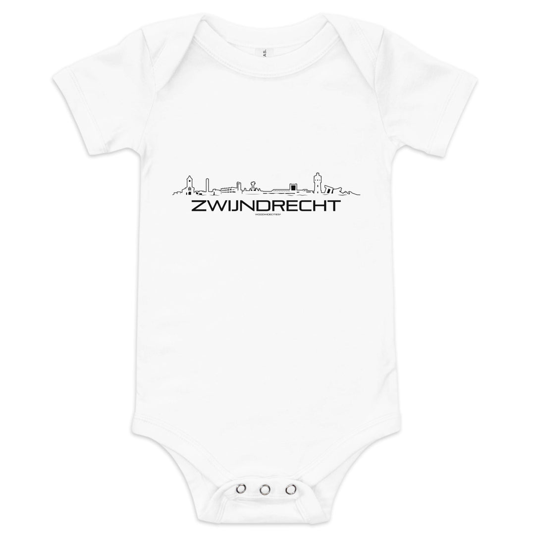 Baby Rompertje Zwijndrecht White 3-6m houten cadeau decoratie relatiegeschenk van WoodWideCities