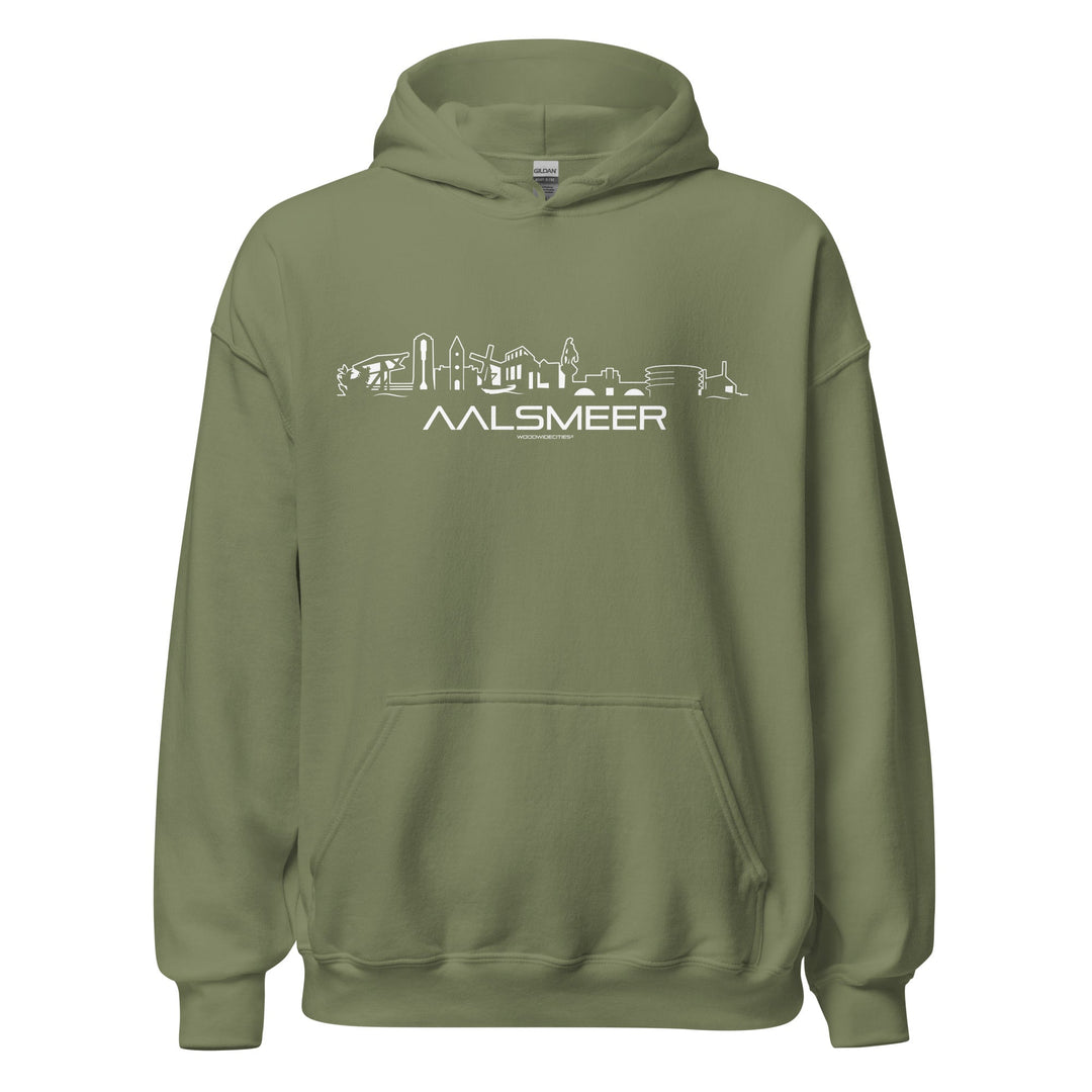 Hoodie Aalsmeer Military Green S houten cadeau decoratie relatiegeschenk van WoodWideCities