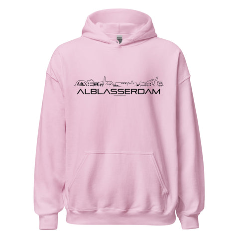 Hoodie Alblasserdam Light Pink S houten cadeau decoratie relatiegeschenk van WoodWideCities