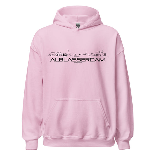 Hoodie Alblasserdam Light Pink S houten cadeau decoratie relatiegeschenk van WoodWideCities