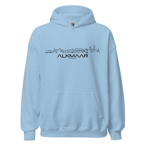 Hoodie Alkmaar Light Blue S houten cadeau decoratie relatiegeschenk van WoodWideCities