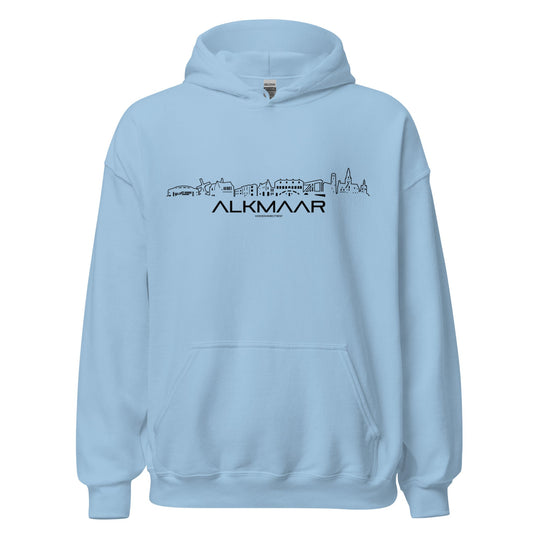 Hoodie Alkmaar Light Blue S houten cadeau decoratie relatiegeschenk van WoodWideCities