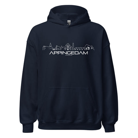 Hoodie Appingedam Navy S houten cadeau decoratie relatiegeschenk van WoodWideCities