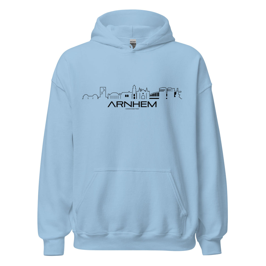 Hoodie Arnhem Light Blue S houten cadeau decoratie relatiegeschenk van WoodWideCities