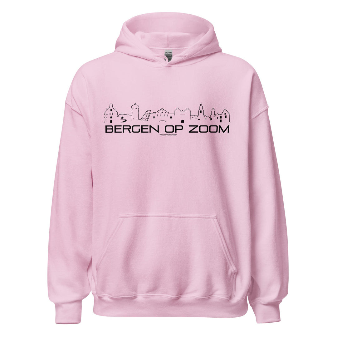 Hoodie Bergen op Zoom Light Pink S houten cadeau decoratie relatiegeschenk van WoodWideCities