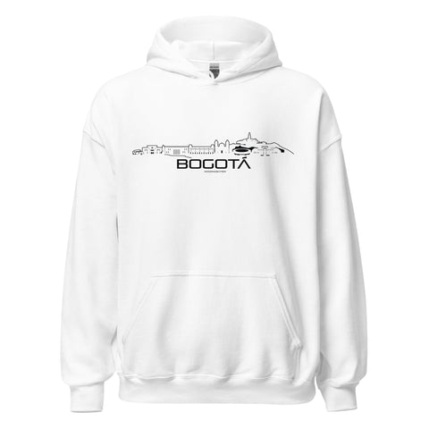 Hoodie Bogotá White S houten cadeau decoratie relatiegeschenk van WoodWideCities