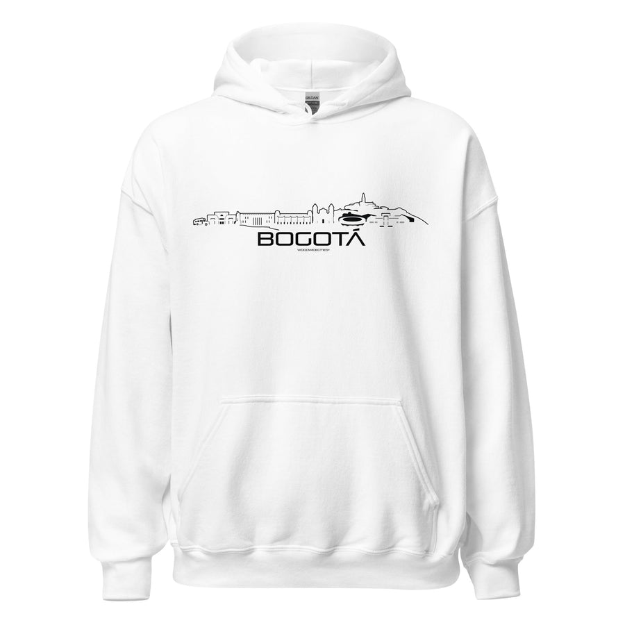 Hoodie Bogotá White S houten cadeau decoratie relatiegeschenk van WoodWideCities