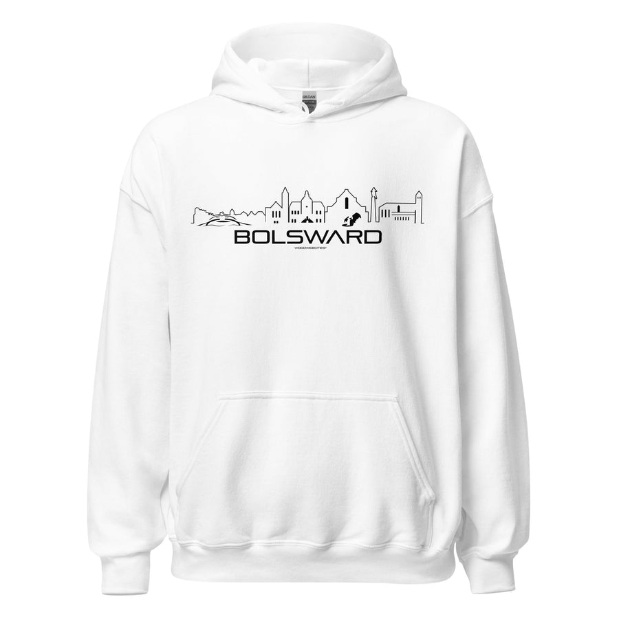 Hoodie Bolsward White S houten cadeau decoratie relatiegeschenk van WoodWideCities