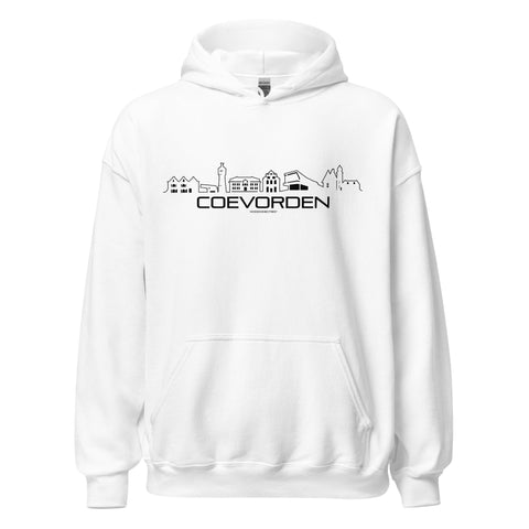 Hoodie Coevorden White S houten cadeau decoratie relatiegeschenk van WoodWideCities