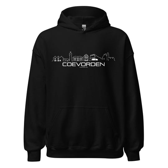 Hoodie Coevorden Black S houten cadeau decoratie relatiegeschenk van WoodWideCities
