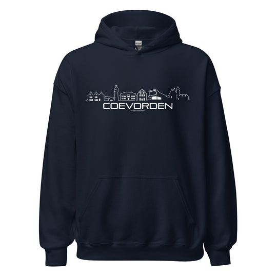 Hoodie Coevorden Navy S houten cadeau decoratie relatiegeschenk van WoodWideCities