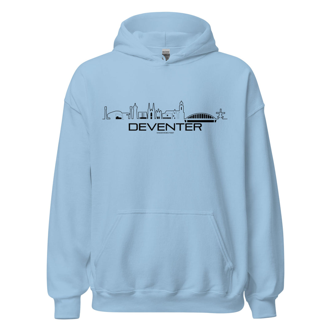 Hoodie Deventer Light Blue S houten cadeau decoratie relatiegeschenk van WoodWideCities