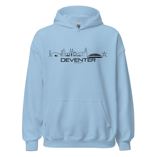 Hoodie Deventer Light Blue S houten cadeau decoratie relatiegeschenk van WoodWideCities